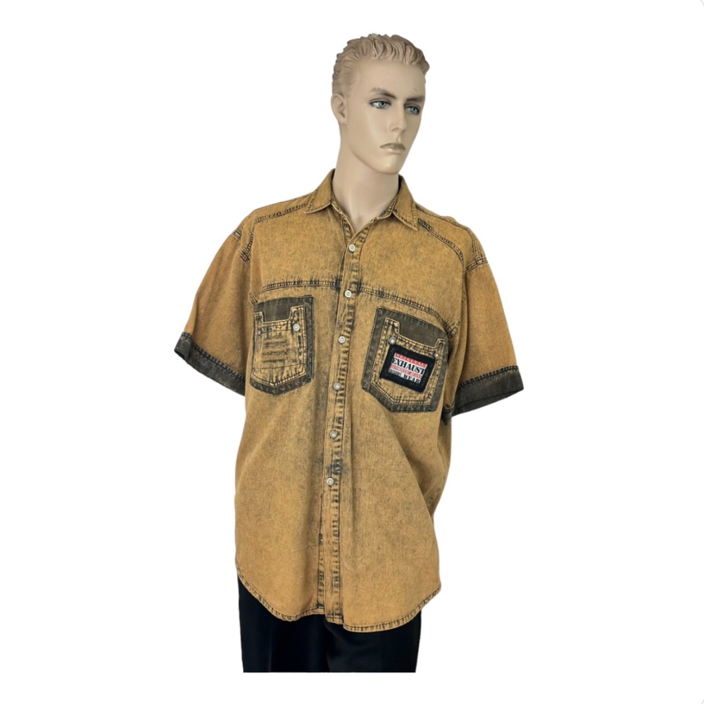 EXHAUST AUTHENTIC JEANS Men's Shirt { Medium : 16 ¾ - 17 / 20 ½ - 21 }